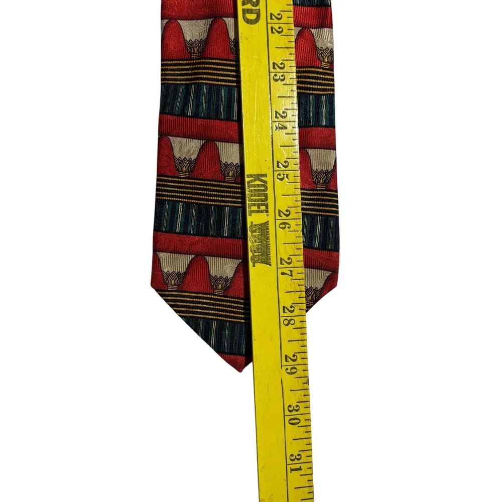 Robert Talbott Nordstrom Best Of Class Silk Necktie Tie Red Green Pattern